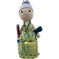 Cadeaux - Mamie crochet – Organisateur d'accessoires pour crochet et tricot fait main tablier jaune