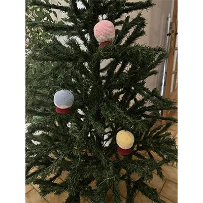 Boules à neige de Noël au crochet – Lot de 3 décorations pour sapin