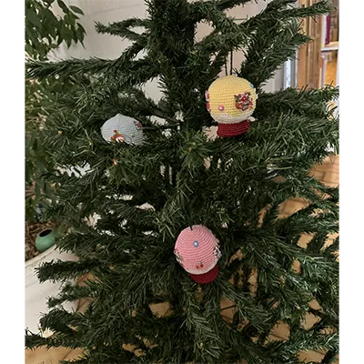 Creche-Noel - Boules à neige de Noël au crochet – Lot de 3 avec personnages décoratifs