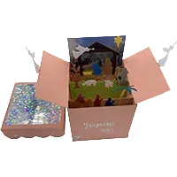 Creche-Noel - Crèche de Noël miniature pop-up – Boîte décorative