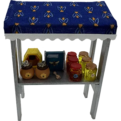 Miniature - Étal de marché miniature – Miel de l’apiculteur (échelle ~1/24)