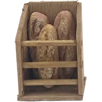 Miniature - Panière miniature en bois garnie de 3 pains – Échelle 1:24