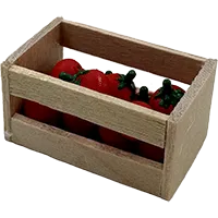 Miniature - Cageot de tomates miniature en bois – Accessoire de diorama fait main