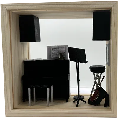 Vitrine - Vitrine miniature Musique – Piano, guitare et ambiance concert