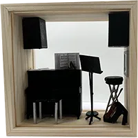 Vitrine - Vitrine miniature Musique – Piano, guitare et ambiance concert