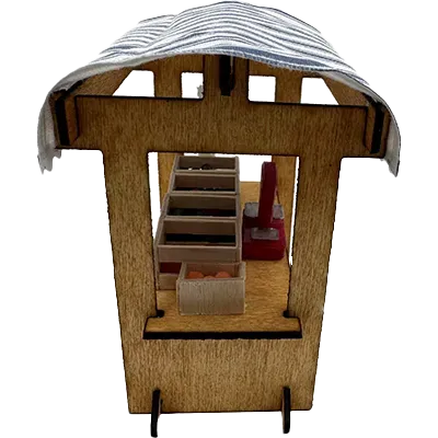 Étal de Marché Miniature en Bois 1:24 – Légumes Peints à la Main