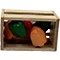 Cageot miniature en bois avec poivrons – Accessoire de diaporama fait main