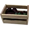 Cageot miniature en bois avec aubergines – Accessoire de diaporama fait main